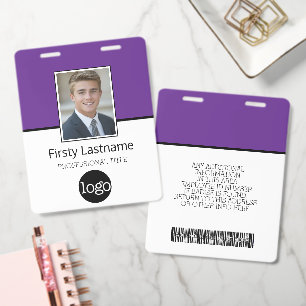 Custom Employee - Photo, Bar Code, Logo, Name ID Badge