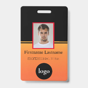 Custom Employee - Photo, Bar Code, Logo, Name ID Badge