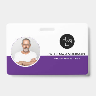 Custom Employee Photo, Bar Code, Logo, Name ID Badge
