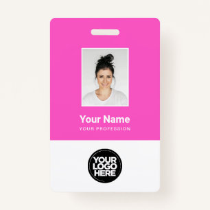 Custom Employee Photo, Bar Code, Logo, Name ID Badge
