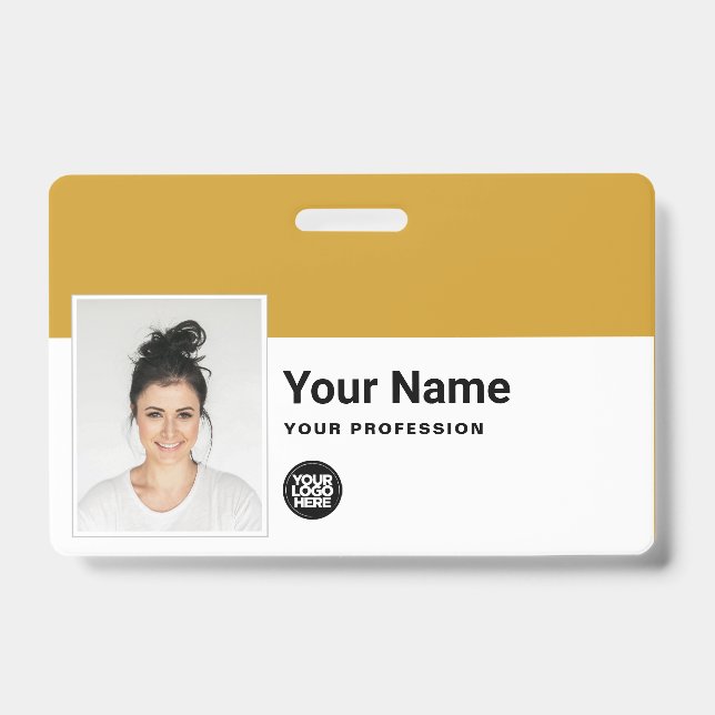 Custom Employee - Photo, Bar Code, Logo, Name ID Badge (Front)