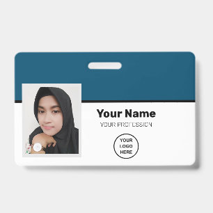 Custom Employee Photo - Bar Code - Logo - Name ID Badge