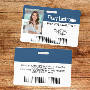 Custom Employee - Photo, Bar Code, Logo, Name ID Badge