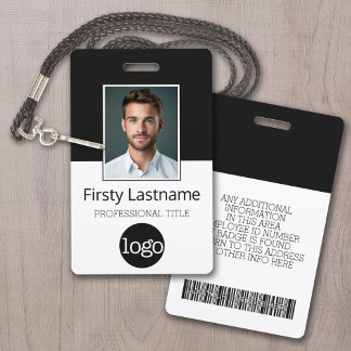 Custom Employee - Photo, Bar Code, Logo, Name ID Badge