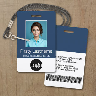 Custom Employee - Photo, Bar Code, Logo, Name ID Badge