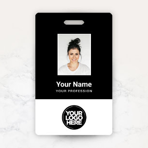Custom Employee Photo, Bar Code, Logo, Name ID Badge
