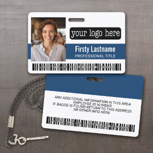 Custom Employee - Photo, Bar Code, Logo, Name ID Badge