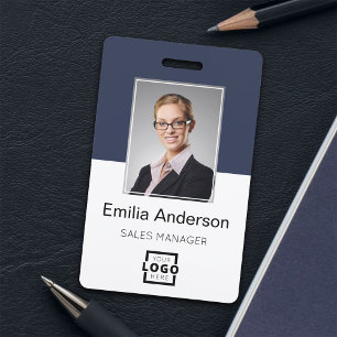 Custom Employee Photo, Bar Code, Logo, Name ID Badge