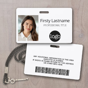 Custom Employee - Photo, Bar Code, Logo, Name ID Badge