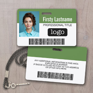Custom Employee - Photo, Bar Code, Logo, Name ID Badge