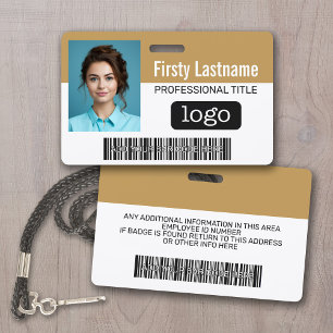 Custom Employee - Photo, Bar Code, Logo, Name ID Badge