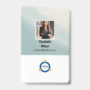 Custom Employee Photo, Bar Code, Logo, Name  ID Badge