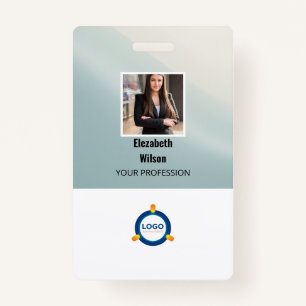 Custom Employee Photo, Bar Code, Logo, Name  ID Badge