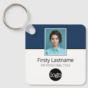Custom Employee - Photo, Bar Code, Logo, Name Key Ring