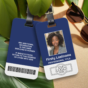 Custom Employee - Photo, Bar Code, Logo, Name Luggage Tag