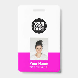 Custom Employee - Photo, BarCode, Large Logo, Name ID Badge