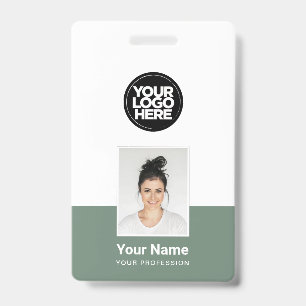 Custom Employee - Photo, BarCode, Large Logo, Name ID Badge
