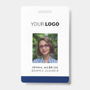 Custom Employee Photo Card, Logo, Barcode, Name ID Badge