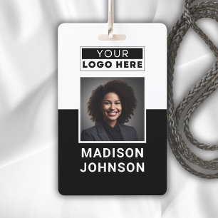 Custom Employee Photo Company Logo Modern Name ID Badge