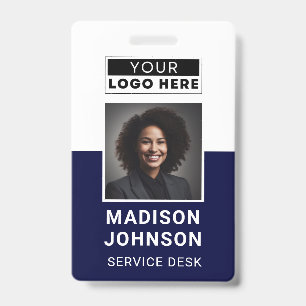 Custom Employee Photo Company Logo Modern Name ID Badge