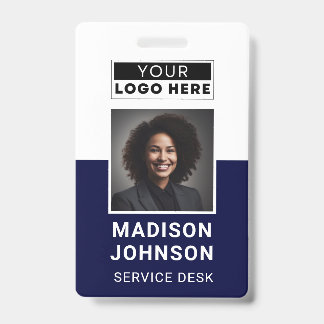 Custom Employee Photo Company Logo Modern Name ID Badge
