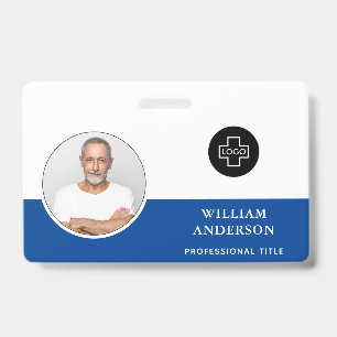 Custom Employee Photo Company Logo Modern Name ID Badge