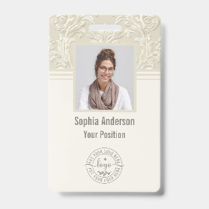 Custom Employee Photo Company QR Code Classic ID Badge