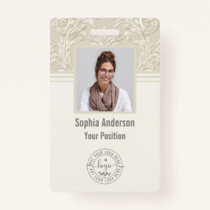 Custom Employee Photo Company QR Code Classic  ID Badge