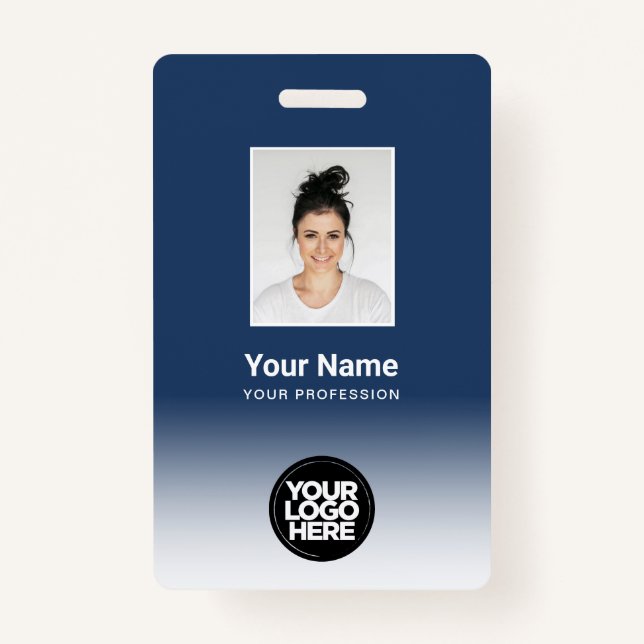 Custom Employee Photo Gradient ID Badge (Front)