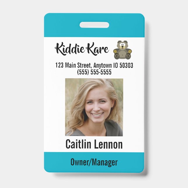 Custom Employee Photo ID Badge (Front)