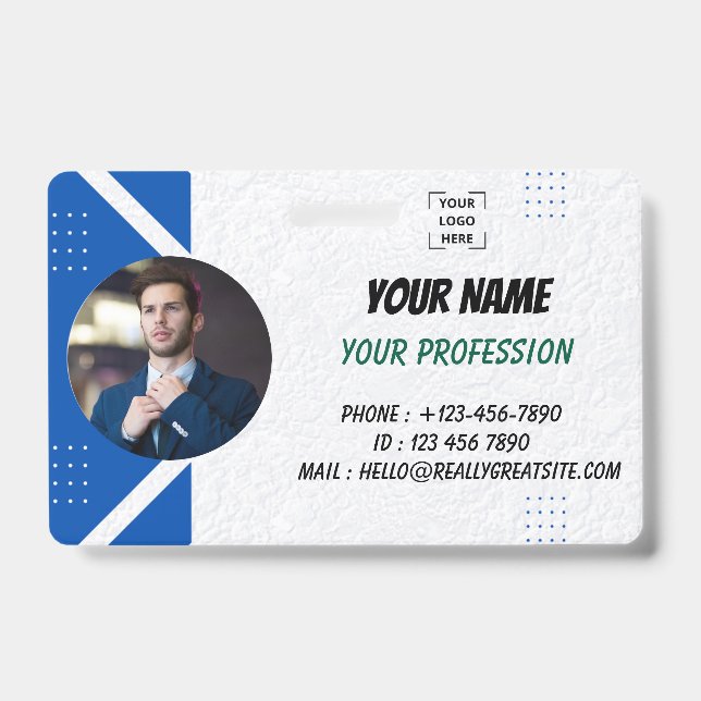 Custom Employee Photo ID Badge Card (Front)