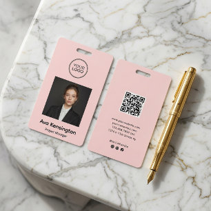 Custom Employee Photo ID Badge with QR Code