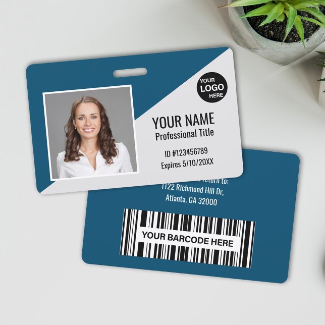 Custom Employee Photo ID Bar Code Logo Name Badge (Creator Uploaded)