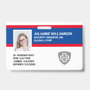 Custom Employee Photo ID, Barcode & Logo Company ID Badge