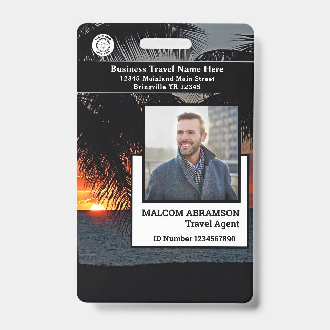 Custom Employee Photo ID Card Bar Code  Badge (Front)
