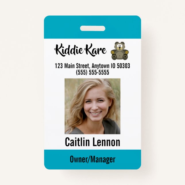 Custom Employee Photo ID ID Badge (Front)