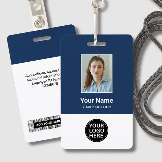 Custom Employee Photo ID Logo Name Badge