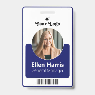 Custom Employee Photo, Job Title, QR, Name ID Badge