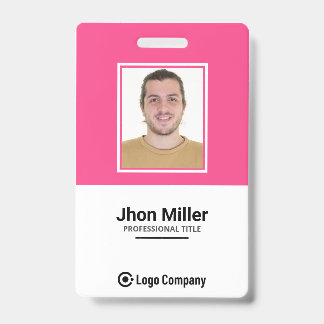 Custom Employee Photo, Logo, Bar Code, Name Badge ID Badge