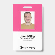 Custom Employee Photo, Logo, Bar Code, Name Badge