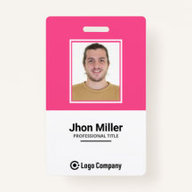 Custom Employee Photo, Logo, Bar Code, Name Badge