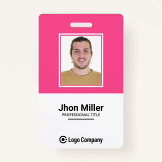 Custom Employee Photo, Logo, Bar Code, Name Badge ID Badge