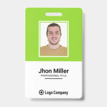 Custom Employee Photo, Logo, Bar Code, Name Badge
