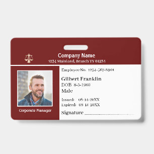 Custom Employee Photo Logo Bar Code Name Badge ID Badge