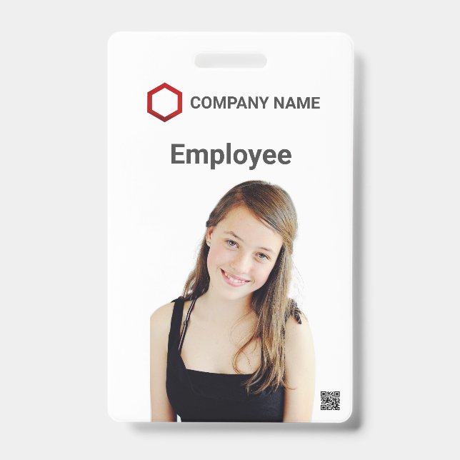 Custom Employee Photo Logo Bar Code Name Badge ID Badge (Front)