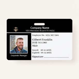 Custom Employee Photo Logo Bar Code Name Badge ID Badge