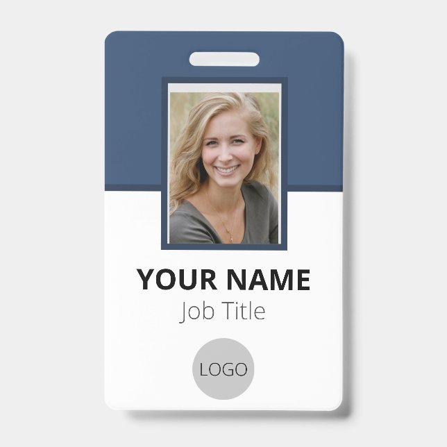 Custom Employee Photo Logo Bar Code Name Badge ID Badge (Front)
