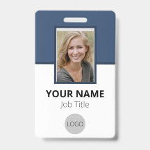 Custom Employee Photo Logo Bar Code Name Badge