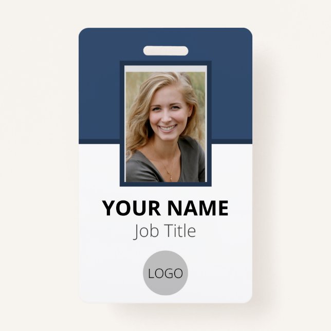 Custom Employee Photo Logo Bar Code Name Badge ID Badge (Front)