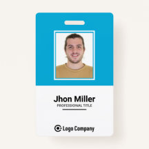 Custom Employee Photo, Logo, Bar Code, Name Badge